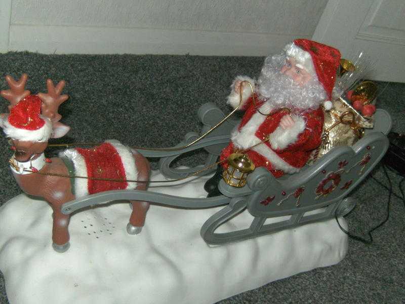 Fibre Optic Musical Santa on Sleigh