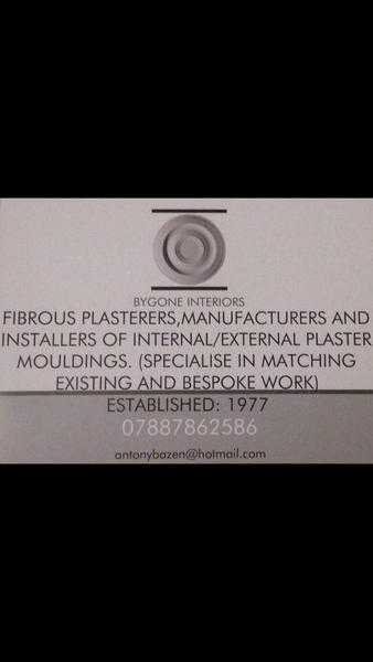 Fibrous plasterer (bygone-interiors.co.uk) or visit Facebook page bygone interiors