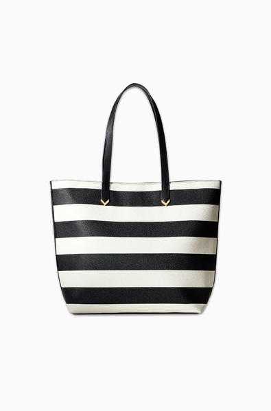 Fillmore Tote - BlackCream Stripe