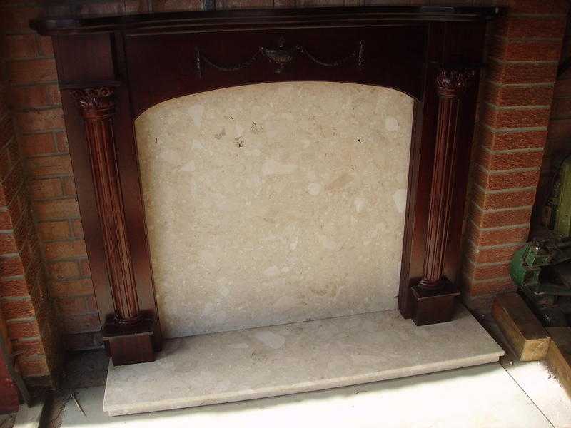 fire suround complete  with marble back and hearth