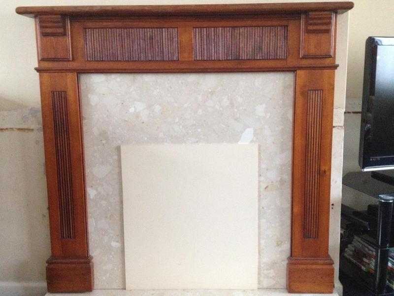 fireplace surround, back panel and hearth