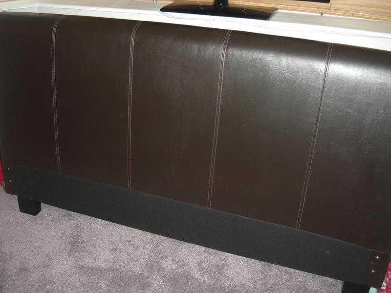 five foot faux brown leather headboard