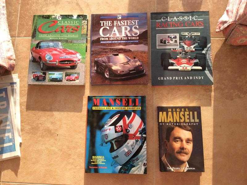 FIVE MOTOR  RACING AND CAR BOOKS