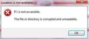 Fix the file or directory is corrupted and unreadable error