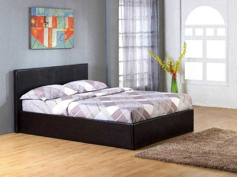 FLAT PACK DOUBLE LEATHER STORAGELIFT UP BED CALL0203435685