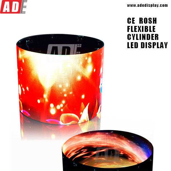 Flexible led display for cylinder with HD clear effect ADE TECH www.adedisplay.com