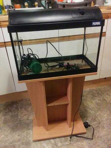 Fluval 30l fish tank, with heater and filter