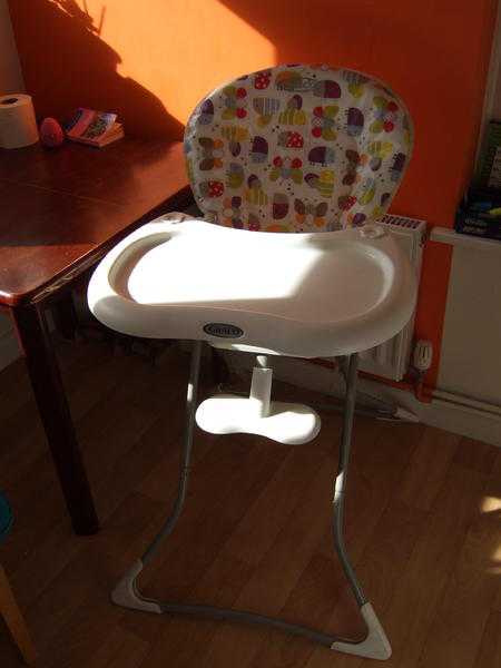 Foldable baby chair - very useful and easy to clean. Folds easily.