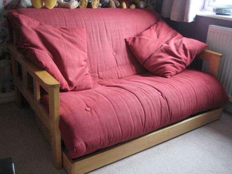 Folding Futon Bed Settee (Red)