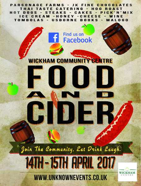 Food and Cider at Wickham Community centre