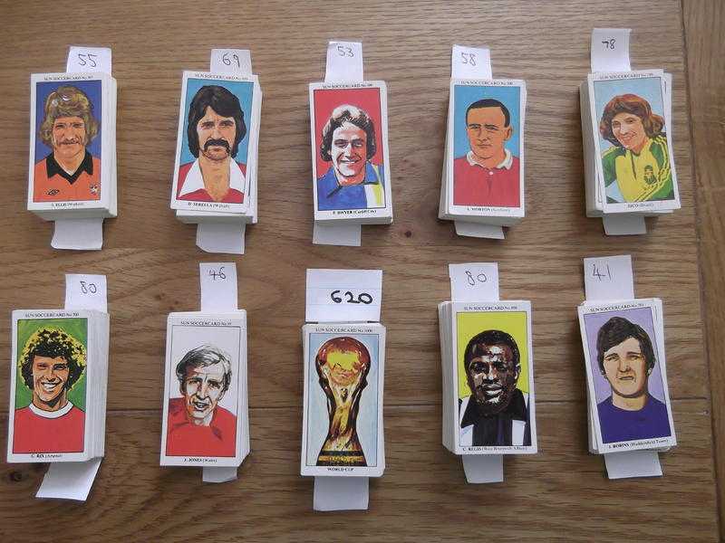 Football cards - 620 different Soccercards from The Sun newspaper