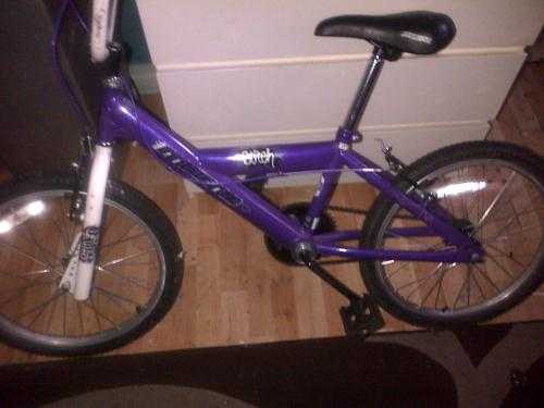 for sale and needs to be gone tonight if possible girls purple stitch bike