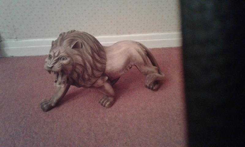 for sale large wooden carved lion