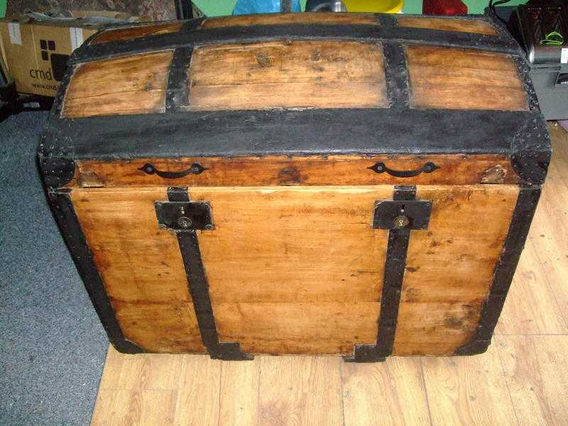 for sale , old rustic Picard , pirate trunk