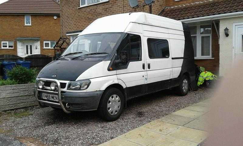 Ford Transit van LWB high top with crew windows and private plate