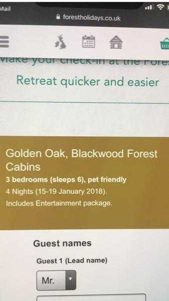 Forest Holiday for sale - 15th-19th Jan - Blackwood Forest