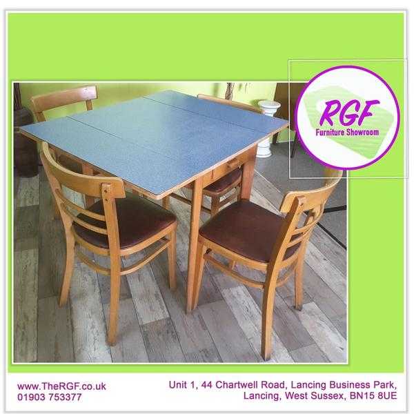 Formica Drop Leaf Dining Table amp 4 Chairs For Reupholstery Project - Local Delivery 19