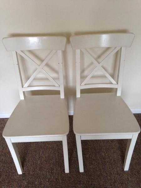 Four wood chairs