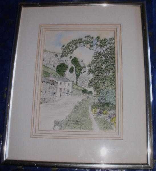 Framed Print of Kilnsey Crag by James Gibson 35cm x 43 cm inclusive of frame