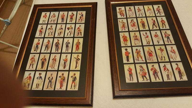 Framed Soldier cigarette cards