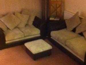 Free 2 sofas and footstool