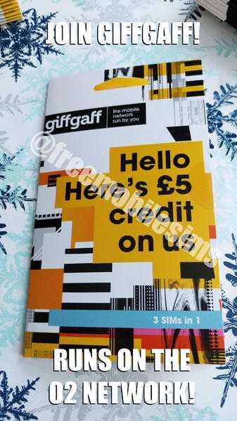 FREE GiffGaff Mobile Phone PAYG Sims (FREE 5 added Credit on Activation)