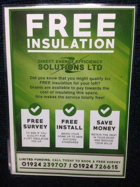 Free LoftCavity wall insulation to Home owners,Landlords and Tenants a like.