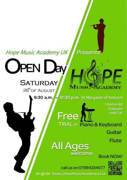 FREE MUSIC TUITION TRIALS OPEN DAY ON 26TH AUGUST 2017-930 AM TO 1230 PM AT NO.1 STATION ROAD