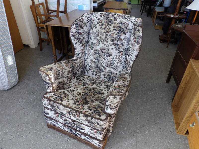 FREE Wingback Armchair  Fireside Chair For Reupholstery Project - Local Delivery Service Available