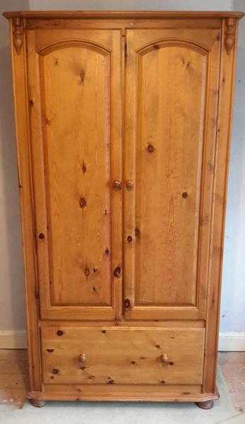 Freestanding pine wardrobe