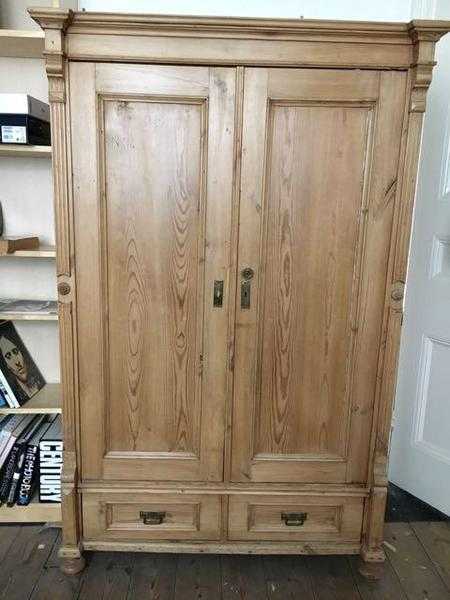 French Style Antique Pine Wardrobe