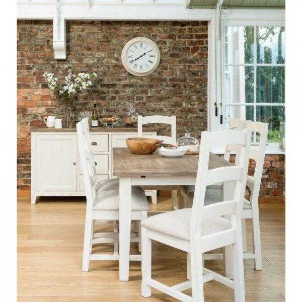 French Village Extending Dining Table and 4 Chairs