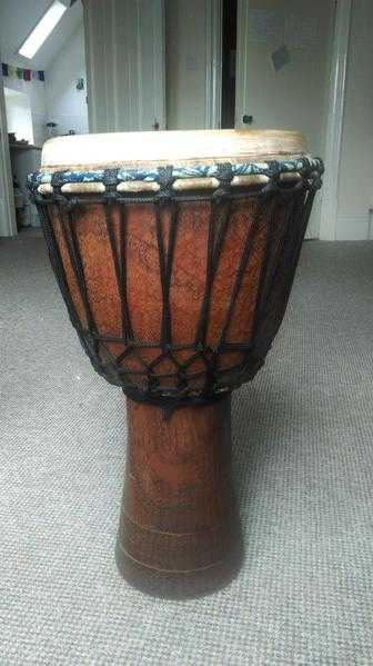 Full size djembe African drum with padded case