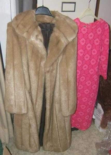 FUR COAT AND DRESS, VINTAGE