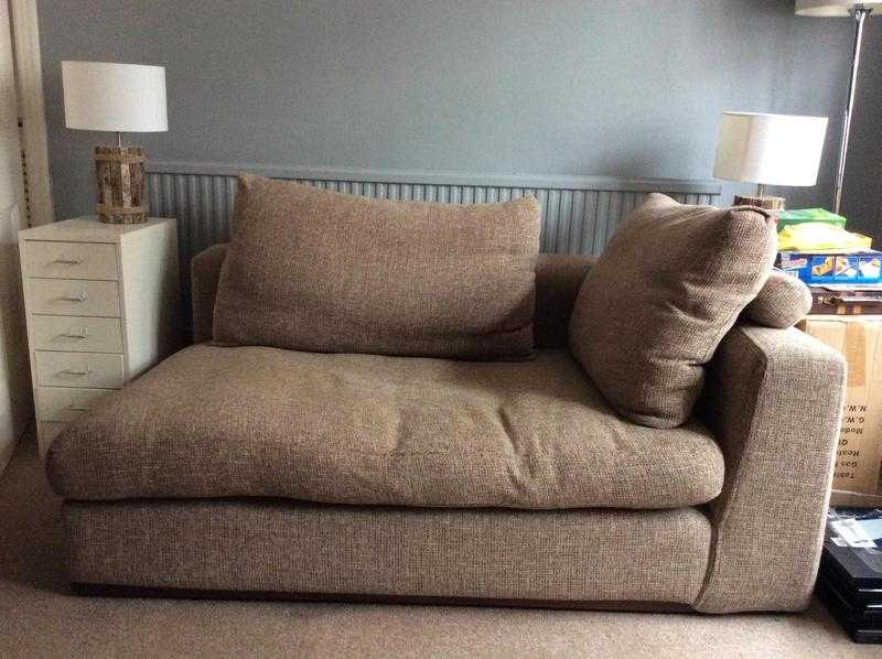 Furniture Village contemporary sofa in taupe.