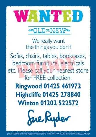 Furniture Wanted Sue Ryder Winton