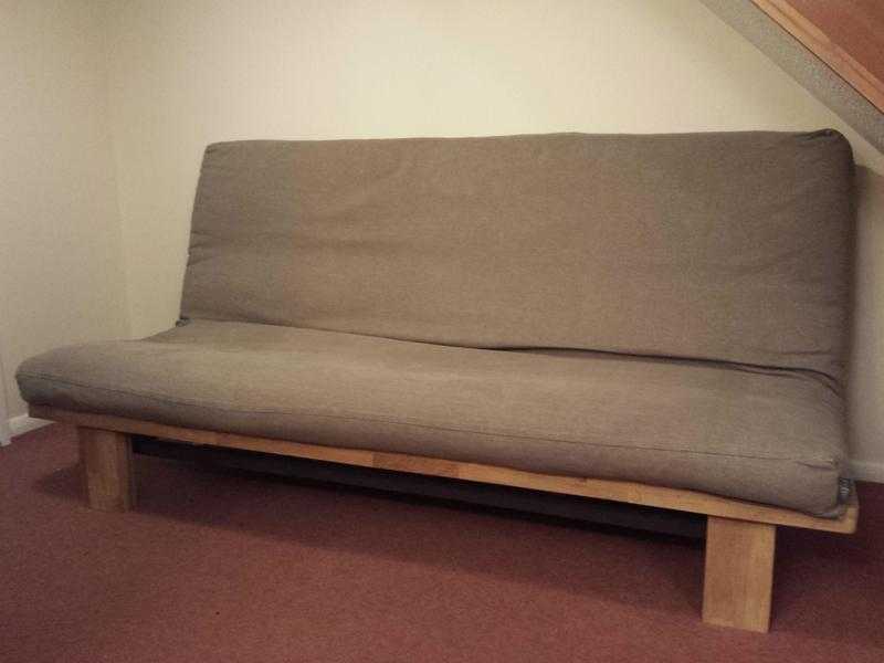 Futon Company Fusion 3 Seater Solid Oak Sofa Bed