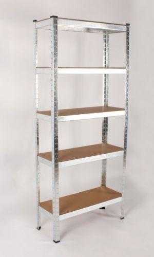 Galvanised Silver Metal Heavy Duty shelving 5 tier Storage Garage Racking Shed Boltless Workshop