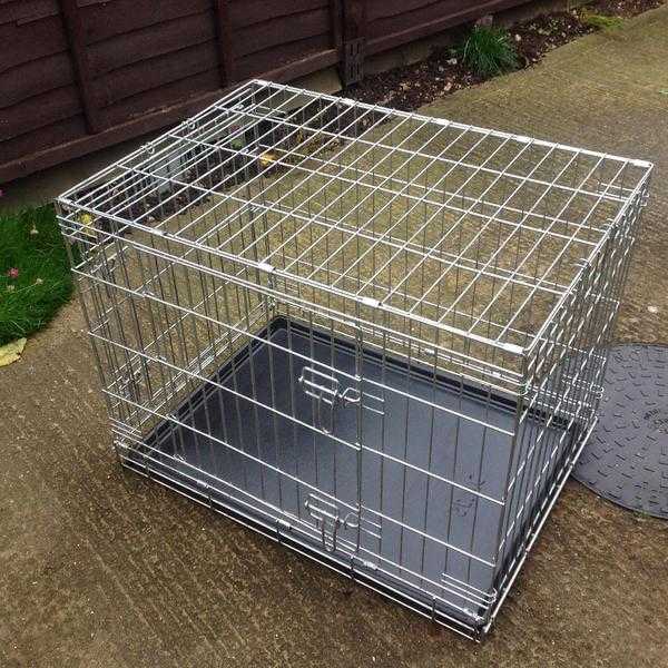 Galvanized dog crate