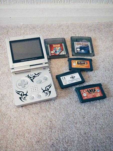 Game Boy Advance SP Tribal and Games