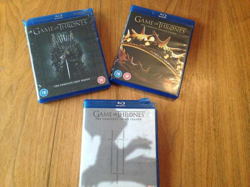 Game of Thrones Blue Ray Complete First, Second and Third Series