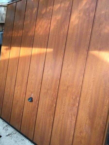 GARAGE DOOR UP amp OVER, SHERWOOD GOLDEN OAK EFFECT, 2134MMx2136mm, IMMACULATE