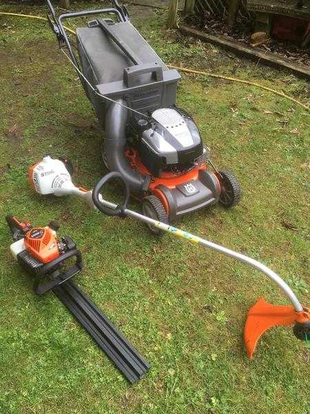 garden care equipment Lawnmower, hedge cutter strimmer