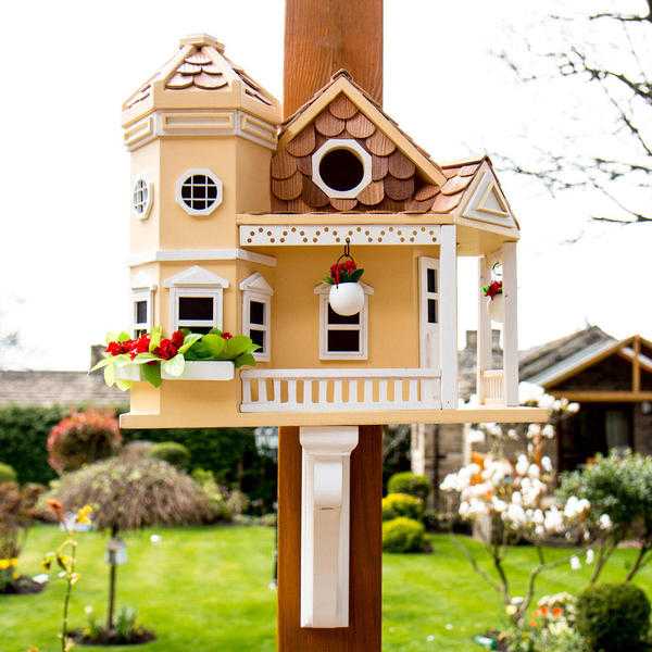 Garden feature Yellow Sea Cliff wooden Bird House