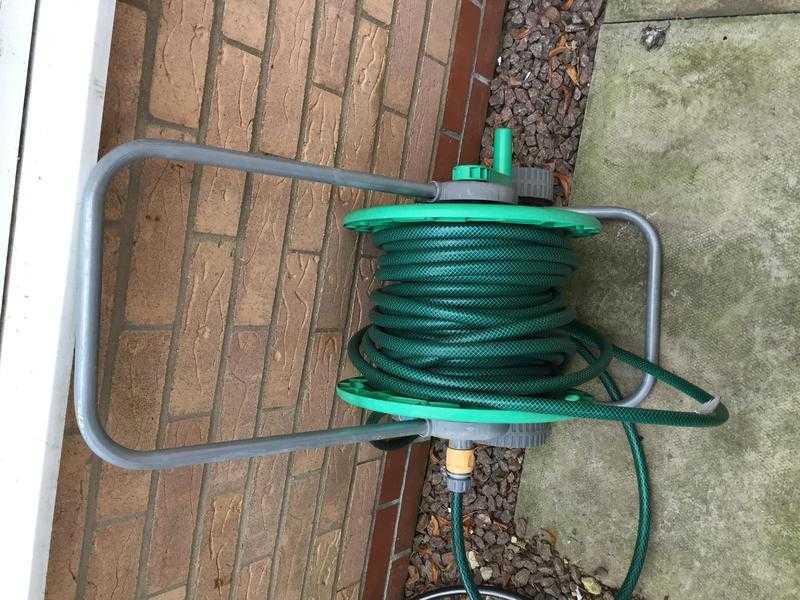 Garden hose pipe on reel