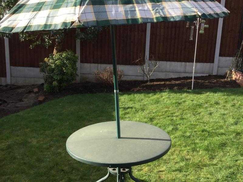 Garden Patio Table with Parasol and Base