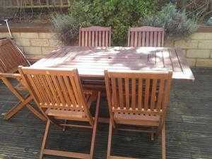 garden table and chairs