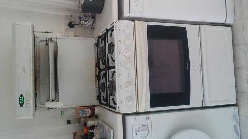 Gas cooker, eye level grill with grill pan, large storage drawer, clock and timer