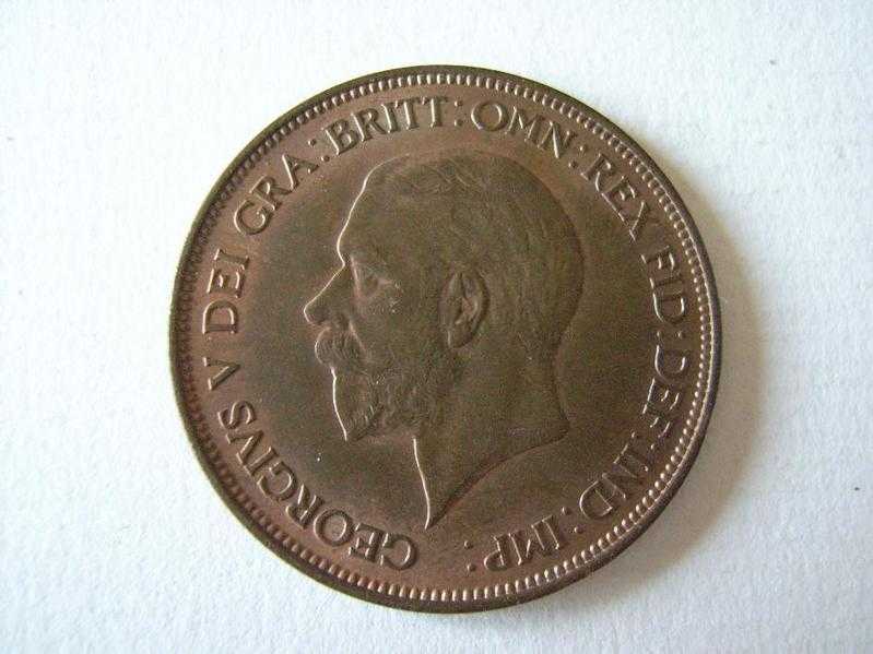 GB GB Penny coin King George V 1936 with much lustre