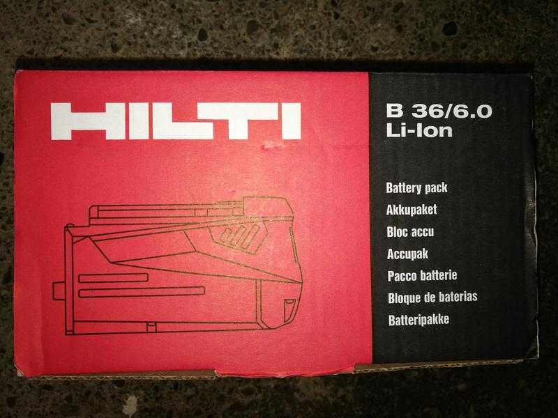 GENUI ORIGINAL HILTI BATTERY PACK B366.0 - NEW 2016